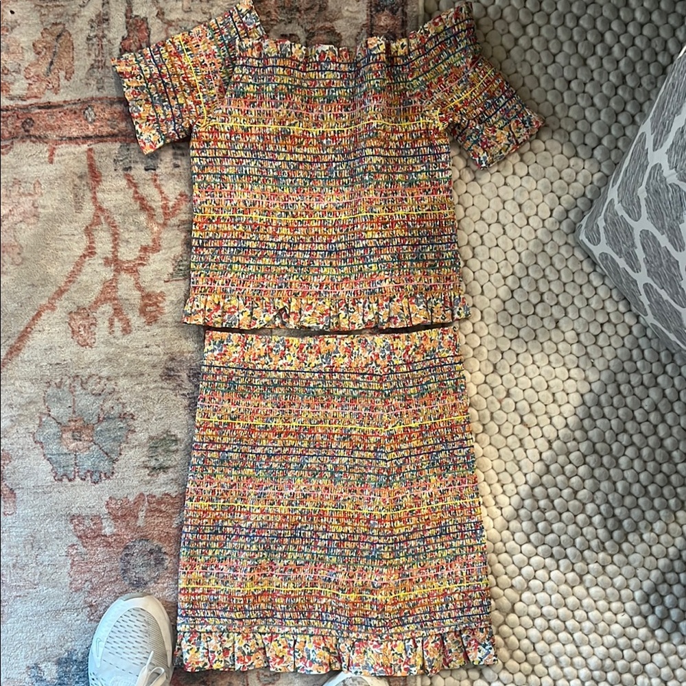 Colorful Off-Shoulder Two-Piece Set